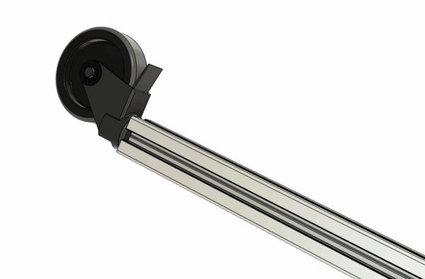 DAAR aluminium staander met geremd zwenkwiel 120cm